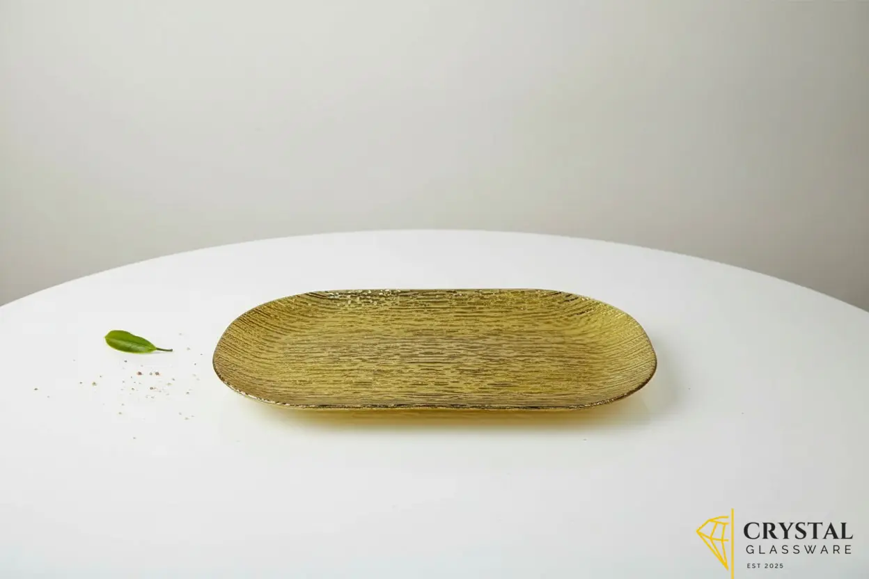 Golden Plastic Plate 17.2inch
